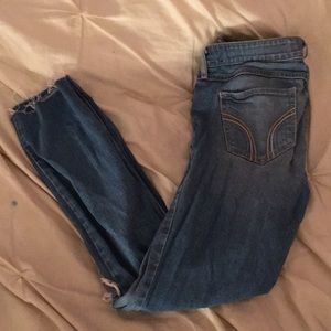 high wasted knee slit hollister jeans